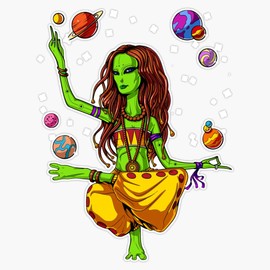 Alien Yoga Sticker Vinyl Bumper Sticker Decal Waterproof 5"