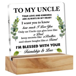 Meaningful Uncle Gift Acrylic Desk Plaque Sign with Wood Stand - Home Office Keepsake