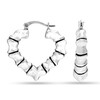 LeCalla Sterling Silver Light-Weight Antique Bamboo Heart Hoop Earring for
