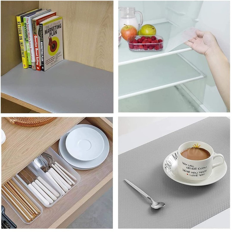 VIVIIHOO 3 Rolls Drawer Mat, Anti-Slip Mat, Fridge Insert, Dustproof