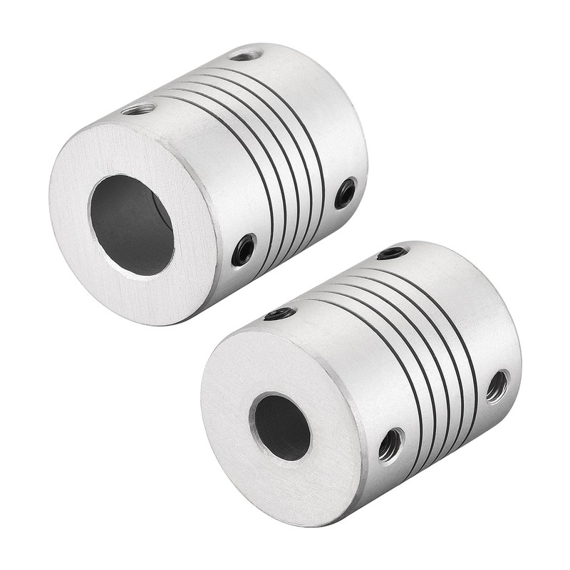 sourcing map 12mm to 8mm Aluminum Alloy Shaft Coupling Flexible