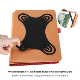 ProCase Universal Case for 9-10.1 inch Tablet, Stand Folio Universal Tablet Case Protective Cover for 9" 10" Touchscreen Tablet, with Adjustable Fixing Band and Multiple Viewing Angles -Red