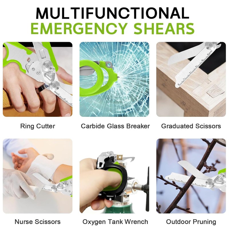 Rescue Scissors, Trauma Scissors, 6-in-1 Foldable Trauma Scissors, Emergency Scissors,