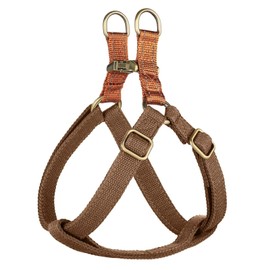 Didog Step in Dog Harness with Metal Buckles, Freedom Nylon Dog Halter Vests for Medium Dogs Easy Walking Training(M:Chest 19-28", Brown)
