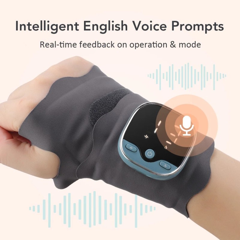 Cordless Hand Wrist Massager 3 Heat Levels, 5 Massage Modes,