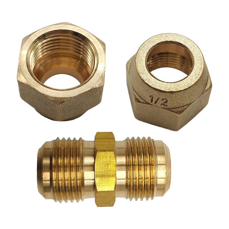 A Pair of 1/4" and 1/2" Copper Pipe Extension Joint