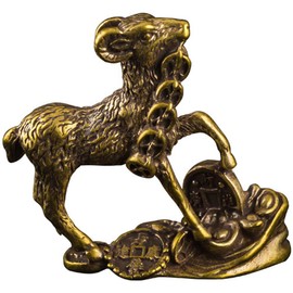 Luxshiny Goat Ornament Chinese Ornaments Animal Figurine Home Goat Decor Desktop Adornment for Wedding Birthday Christmas New Year Party Table Window Wardrobe Bedside