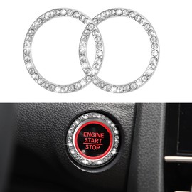 WINKA Car Engines Start Stop Accessories for Car Interior Decoration White 2pcs Rhinestone Diamond Sticker