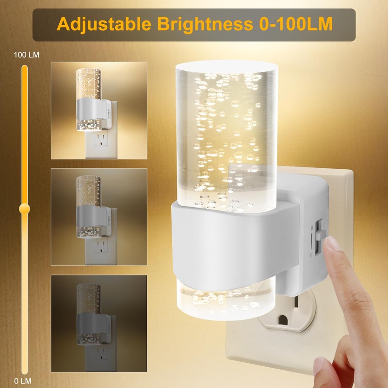 HOTEKME LED Night Light, Dimmable Night Lights Plug into Wall,