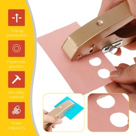 15mm Single Hole Punch,Portable Adjustable Hole Puncher Punching Plier Handheld Round Hole Punching Tool Metal Paper Punch with Positioner for Craft Paper Tags Clothing Ticket DIY