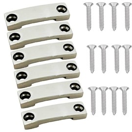 6Pack 316 Stainless Steel 1 Inch Strap tie Downs,Bimini Top Strap, Pad Eye,Footman's Loop for RV Camper,Boat,Kayaks,Jeep,Truck Tie Downs,for Battery and Portable Fuel Tanks. - No Rust