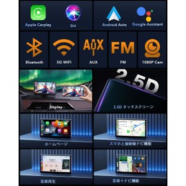 LAMTTO Display Audio, 7-Inch Wireless Car Play, Car Audio, Integrated Navigation, Smartphone Linked Display Navigation, Supports A-pple, Carplay/Android Auto, Supports Mirroring, WiFi/Bluetooth/Type-C