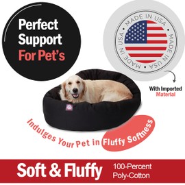 Majestic Pet 40 Inch Large Orthopedic Washable Donut Bed for Big and Large Sized Dogs, Calming Puppy Donut with Spine Support, Durable Crate Pad and Dog Bed Mat, Pet Furniture - Cozy Soft