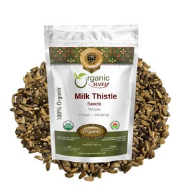 Organic Way Organic Way Whole Milk Thistle Seeds (Silybum marianum) - European Wild-Harvest, Organic & Kosher Certified, Vegan, Non GMO & Gluten Free, USDA Certified, Origin - Albania (8 Oz)