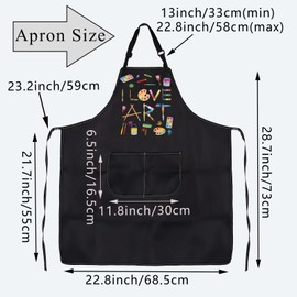 PLITI Artist Apron With Pockets Art Teacher Appreciation Gifts Art School Graduation Gift i Love Art Painter Art Lover Gift (i love art APU)