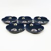 Koransha R3003-FS4 R3003-FS4 Famous Dish, Ruri Hanamaru Crest, 5 Piece