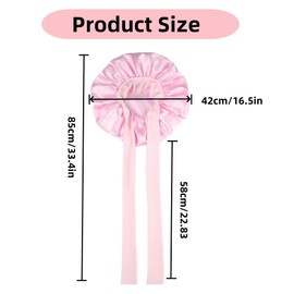 Leitungg Newest Satin Silk Bonnet,Comfortable Sleep Caps for Frizz Control and Hair protection [black and blush pink].