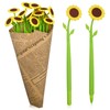12 PCS Sunflower Ballpoint Pens, Silicone Plants Shaped Pen, Cute