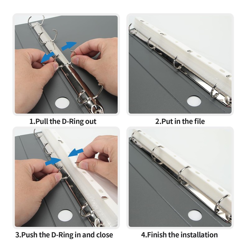 4 Ring Binders 0.8 Inch D Ring,4 Pack D Ring