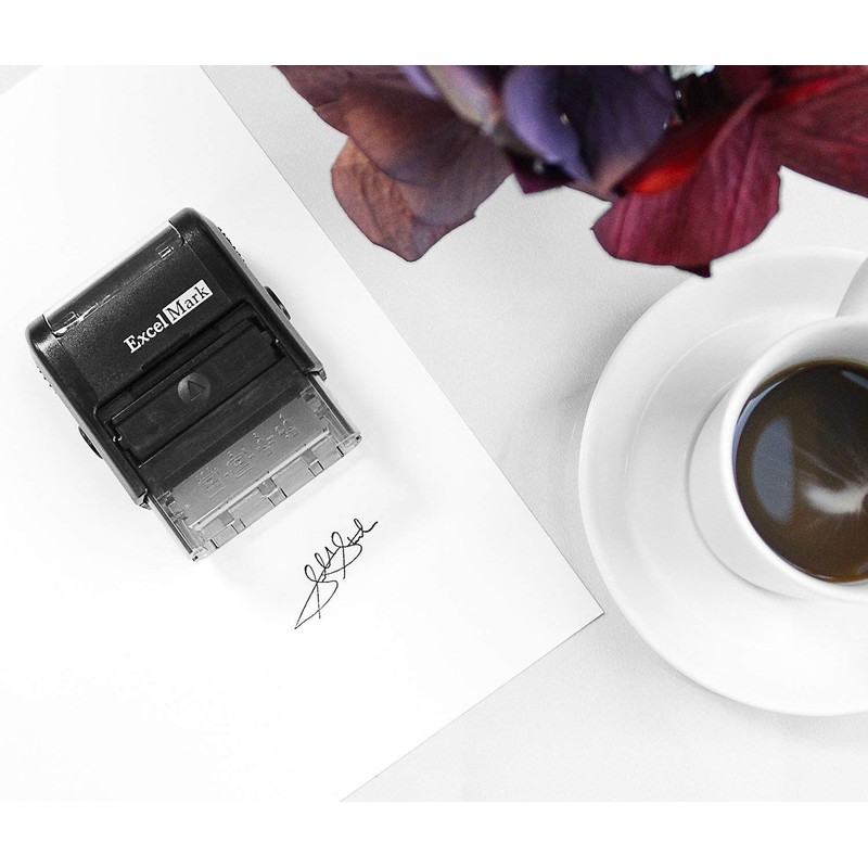 Custom Signature Stamp - Self Inking - Black Ink -