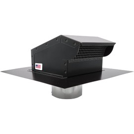 RDP Rooftop Exhaust Vent Cap with Damper and Bottom Extension | Made in USA (8 Inch, Black)