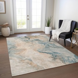 Addison Rugs Chantille ACN1680 Teal 5' x 7'6" Indoor/Outdoor, Machine Washable, Easy Clean, Non Shedding, Bedroom, Living Room, Dining Room, Kitchen, Patio Rug