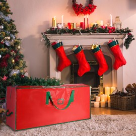 Inspack 7.5 ft Large Christmas Tree Storage Bag,Artificial Tree Bag,Xmas,Tree in a Bag,Bag for Christmas Tree Storage,Christmas Storage Containers,Christmas Tree Bags,Christmas Decor,Red,1PK