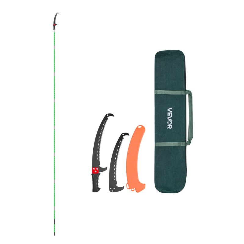 VEVOR Manual Pole Saw, 3.87-27 ft Extendable Pole Tree Pruner,
