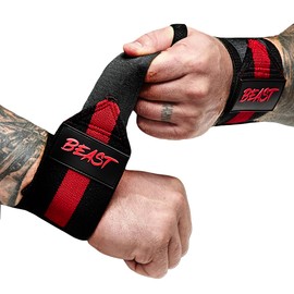Alpha Designs | 'BEAST' Lifting Wrist Straps | Weightlifting Gym Support Wraps | Normal (50cm)