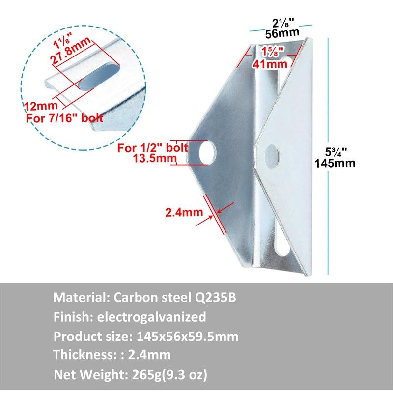 4 PCS Adjustable Angle Solar Panel Tilt Mounting Brackets for