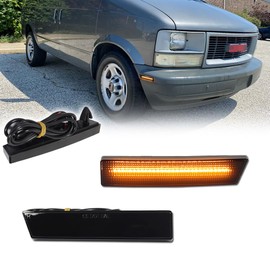 KENRTIR for 1995-2005 Chevy Astro GMC Safari Van Side Marker Light Smoked Amber Front Bumper LED Fender Lamps