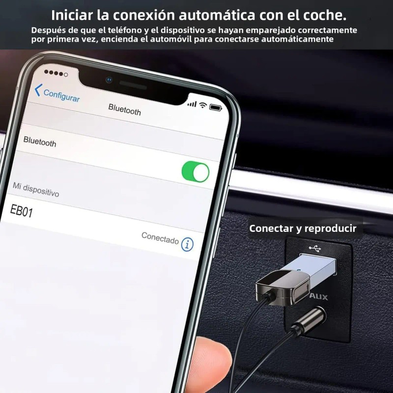 Recept Bluetoth HJDWQN 5.3 USB Auto Aux 3.5mm HD Llamadas