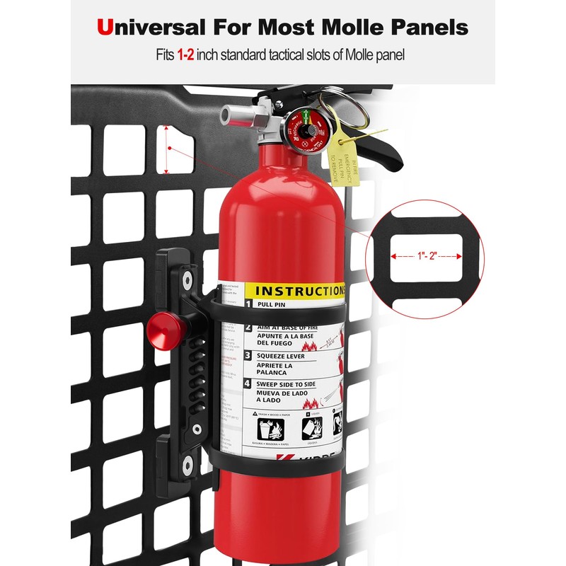 ZIDIYORUO MOLLE Panel Fire Extinguisher Mount Kit Fits 1"-2" Rigid