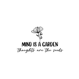 Aurabeam Vinyl Wall Art Decal - Mind is A Garden Thoughts are The Seeds - 14" x 25" - Modern Inspirational Mental Health Quote Sticker for Home Office Bedroom Mirror Therapist Decor