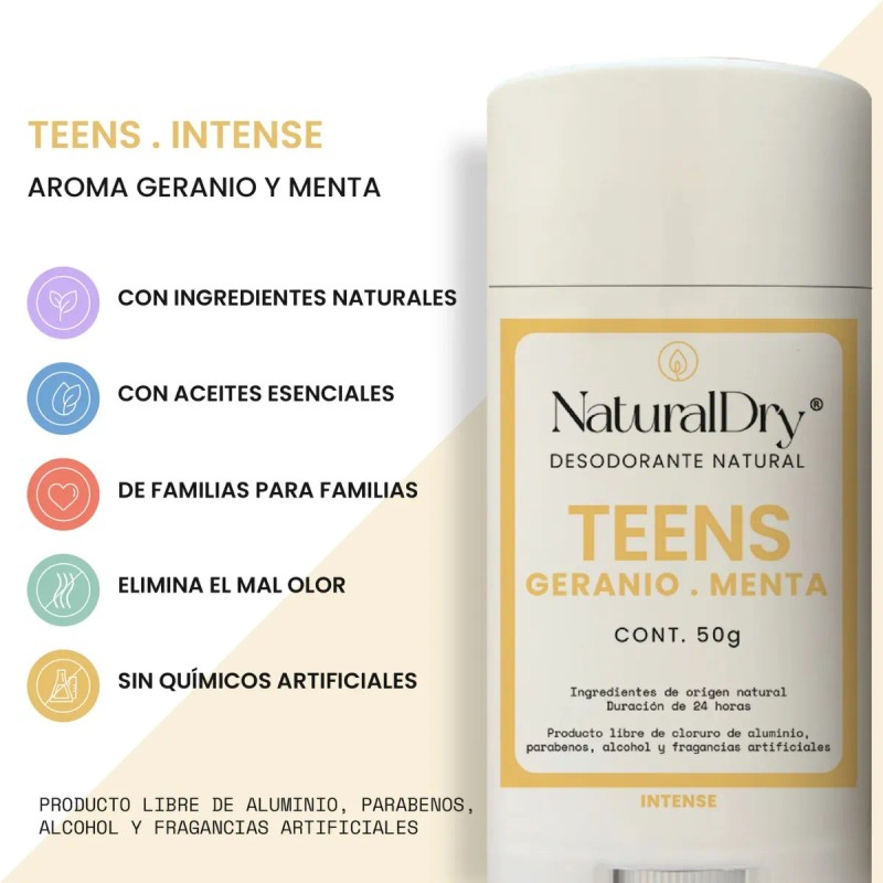 4 Desodorante Familiar Papá, Mamá, Hijos Naturaldry