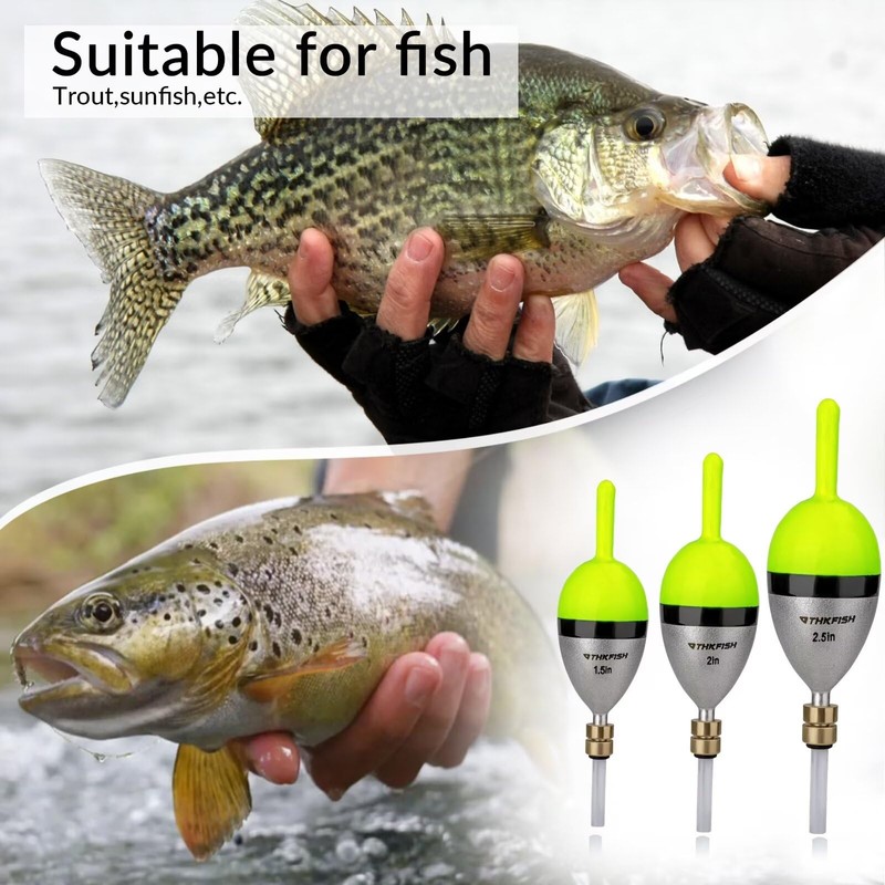 THKFISH Fishing Bobber Slip Bobber Fishing Floats for Crappie Balsa