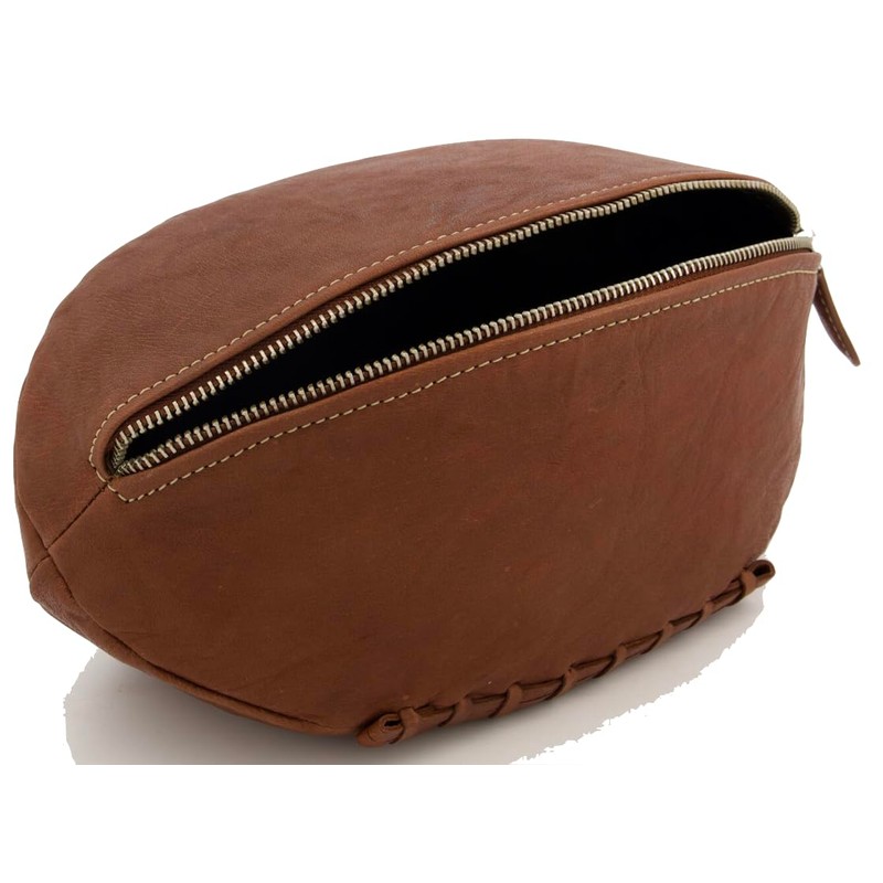 OSPREY London Graeme Ellisdon Rugby Ball Leather Wash Bag, Tan