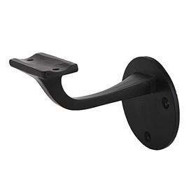 STALLION HARDWARE Set of 2 Hand Rail Stair Brackets, Heavy Duty Handrail Bracket for Stairways Handrail, Staircase Bracket, Black Powder Coat