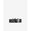 A|X Armani Exchange Men's Leather Logo Hinge Belt, Black/Phantom, 28