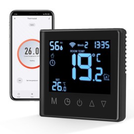 CNBINGO Smart Thermostat Flush-Mounted Boiler WiFi Heating Thermostat Room Thermostat WLAN Digital Room Thermostat Compatible with Alexa Echo, Google Assistant