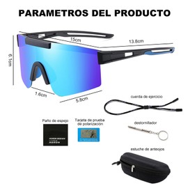 Gafas de Sol Deportivas para Hombre Y Mujer, Protección Uv400, con Varios Accesorios.Gafas de Sol Deportivas Polarizadas para Hombres, Mujeres, Adecuado para Hombres y Mujeres Ciclismo, Correr, etc