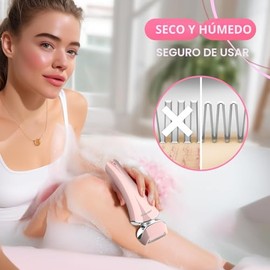 Maquinilla de afeitar eléctrica recargable para mujer, afeitadora eléctrica en seco y húmedo para mujeres, afeitadora impermeable para piernas, brazos