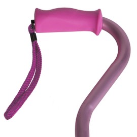 PCP Offset Walking Cane, Height Adjustable, Senior Living Mobility aid, Increased Stability and Support, Molded Grip, Pink,214173