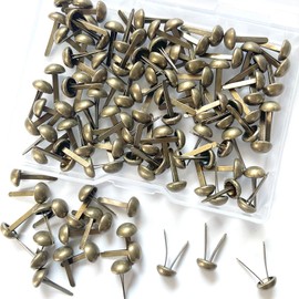 TANOKOX Cotter Pin Cotter Pin 0.2 x 0.4 inches (6 x 10 mm), Approximately 120 Pieces, Collage Material, Diary Decoration, Junk Journal, Fastener, Handmade Material (Antique Gold)