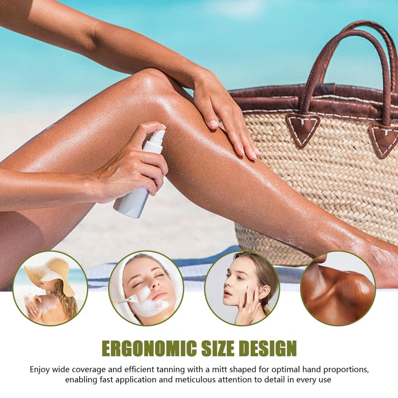 2pc Self-Tanning Application Mitt, Double-Sided Applicator Glove, Elastic Wrist Tan