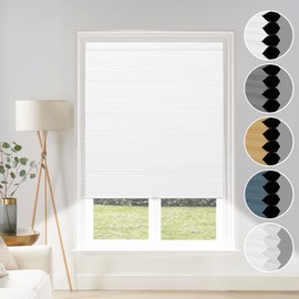 Blackout Shades Cordless Blinds Cellular Fabric Blinds Honeycomb Door Window Shades 47x38, White-White