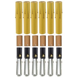 Creative Hobbies Chandelier Lighting Fixture Socket Kit - Adjustable Height Candelabra E12 Sockets with Cardboard Insulators and 4-Inch Antique Paper Drip Candle Cover Sleeves | 6 Pack