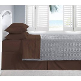 4 Piece Cotton Sheets Queen Size Casual, Traditional Style Solid Color Pattern Deep Pocket 90 GSM Wrinkle-resistant and fade-resistant fabric | All Season Extra Soft Smooth Gorgeous Brown Taupe Neat