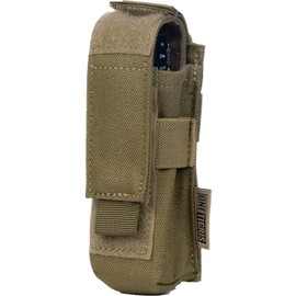 OneTigris Flashlight Pouch Holster Tactical Molle 1000D Cordura Nylon Flashlight Pouch Holder (Brown)