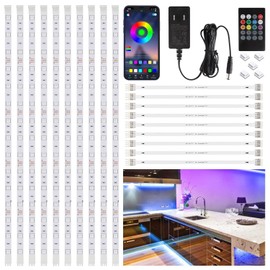SIXDEFLY 10 PCS RGB Under Cabinet Lighting Kit, App and Remote Control Led Strip Light...